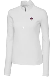Cutter and Buck East Carolina Pirates Womens White Traverse 1/4 Zip Pullover