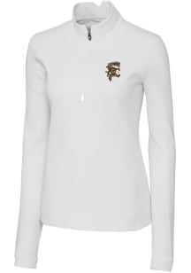 Cutter and Buck Grambling State Tigers Womens White Traverse 1/4 Zip Pullover
