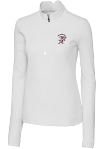 Cutter and Buck Mississippi State Bulldogs Womens White Vault Traverse 1/4 Zip Pullover