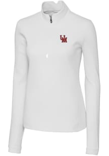 Cutter and Buck Ole Miss Rebels Womens White Traverse 1/4 Zip Pullover