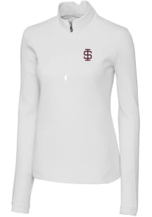 Cutter and Buck Southern Illinois Salukis Womens White Traverse 1/4 Zip Pullover