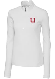 Cutter and Buck Utah Utes Womens White Traverse 1/4 Zip Pullover