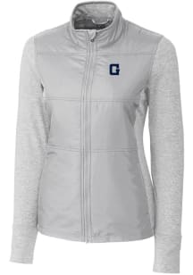 Cutter and Buck Georgetown Hoyas Womens Grey Stealth Hybrid Quilted Medium Weight Jacket