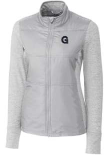 Cutter and Buck Gonzaga Bulldogs Womens Grey Stealth Hybrid Quilted Medium Weight Jacket