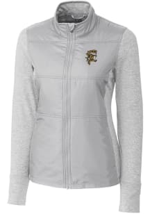 Cutter and Buck Grambling State Tigers Womens Grey Stealth Hybrid Quilted Medium Weight Jacket