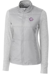 Cutter and Buck TCU Horned Frogs Womens Grey Stealth Hybrid Quilted Medium Weight Jacket