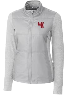 Cutter and Buck Western Kentucky Hilltoppers Womens Grey Stealth Hybrid Quilted Medium Weight Ja..