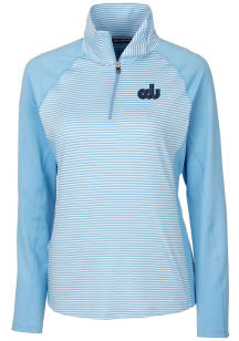 Cutter and Buck Old Dominion Monarchs Womens Blue Forge Tonal Stripe 1/4 Zip Pullover