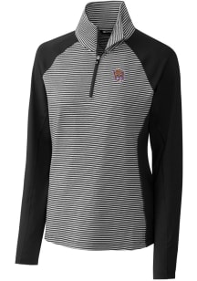 Cutter and Buck LSU Tigers Womens Black Forge Tonal Stripe 1/4 Zip Pullover