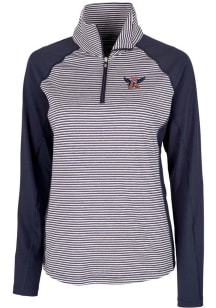 Cutter and Buck Auburn Tigers Womens Navy Blue Forge Tonal Stripe 1/4 Zip Pullover