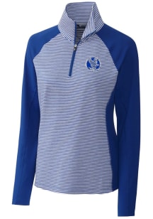 Cutter and Buck Air Force Falcons Womens Blue Forge Tonal Stripe 1/4 Zip Pullover