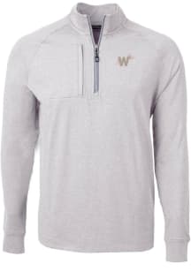 Cutter and Buck Washington Nationals Mens Grey City Connect Adapt Eco Knit Big and Tall 1/4 Zip ..