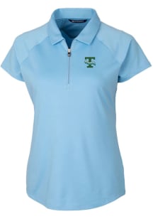 Cutter and Buck Tulane Green Wave Womens Blue Forge Short Sleeve Polo Shirt