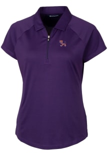 Cutter and Buck Clemson Tigers Womens Purple Forge Short Sleeve Polo Shirt