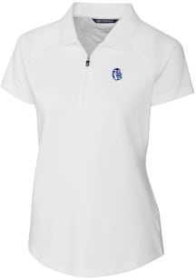 Cutter and Buck Fresno State Bulldogs Womens White Forge Short Sleeve Polo Shirt