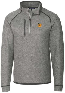Cutter and Buck Baylor Bears Mens Grey Mainsail Sweater Big and Tall 1/4 Zip Pullover