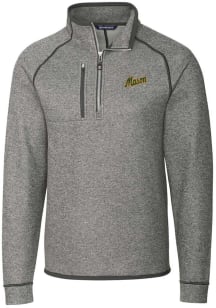 Cutter and Buck George Mason University Mens Grey Mainsail Sweater Big and Tall 1/4 Zip Pullover