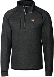 Cutter and Buck Illinois Fighting Illini Mens Charcoal Mainsail Sweater Big and Tall 1/4 Zip Pullove