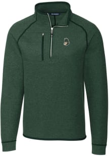 Cutter and Buck Michigan State Spartans Mens Green Mainsail Sweater Big and Tall 1/4 Zip Pullover