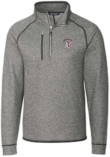 Cutter and Buck Mississippi State Bulldogs Mens Grey Mainsail Sweater Big and Tall Qtr Zip