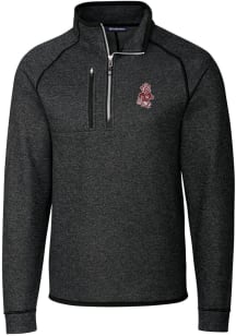 Cutter and Buck Washington State Cougars Mens Charcoal Mainsail Sweater Big and Tall 1/4 Zip Pul..