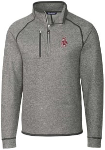 Cutter and Buck Washington State Cougars Mens Grey Mainsail Sweater Big and Tall 1/4 Zip Pullove..