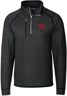 Cutter and Buck Western Kentucky Hilltoppers Mens Charcoal Mainsail Sweater Big and Tall 1/4 Zip..