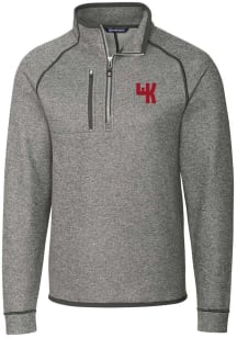 Cutter and Buck Western Kentucky Hilltoppers Mens Grey Mainsail Sweater Big and Tall 1/4 Zip Pul..