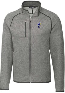 Cutter and Buck Kansas Jayhawks Mens Grey Mainsail Sweater Big and Tall Light Weight Jacket