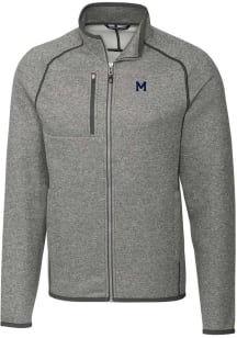Cutter and Buck Michigan Wolverines Mens Grey Mainsail Sweater Big and Tall Light Weight Jacket