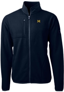 Cutter and Buck Michigan Wolverines Mens Navy Blue Cascade Eco Sherpa Big and Tall Light Weight ..