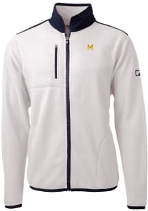 Cutter and Buck Michigan Wolverines Mens White Cascade Eco Sherpa Big and Tall Light Weight Jack..