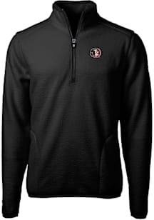 Cutter and Buck Florida State Seminoles Mens Black Cascade Eco Sherpa Big and Tall Qtr Zip