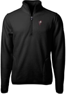 Cutter and Buck Ohio State Buckeyes Mens Black Cascade Eco Sherpa Big and Tall 1/4 Zip Pullover