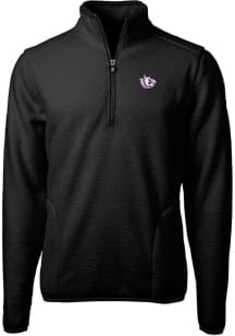 Cutter and Buck TCU Horned Frogs Mens Black Cascade Eco Sherpa Big and Tall 1/4 Zip Pullover