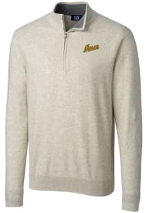 Cutter and Buck George Mason University Mens Oatmeal Lakemont Big and Tall 1/4 Zip Pullover