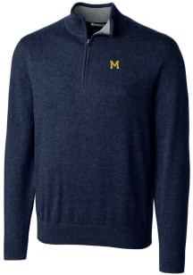 Cutter and Buck Michigan Wolverines Mens Navy Blue Lakemont Big and Tall 1/4 Zip Pullover