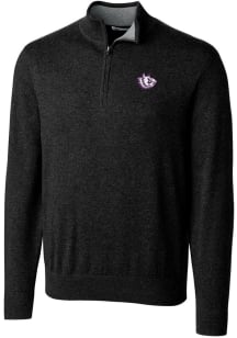 Cutter and Buck TCU Horned Frogs Mens Black Lakemont Big and Tall 1/4 Zip Pullover