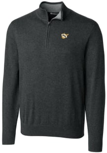 Cutter and Buck West Virginia Mountaineers Mens Charcoal Lakemont Big and Tall 1/4 Zip Pullover