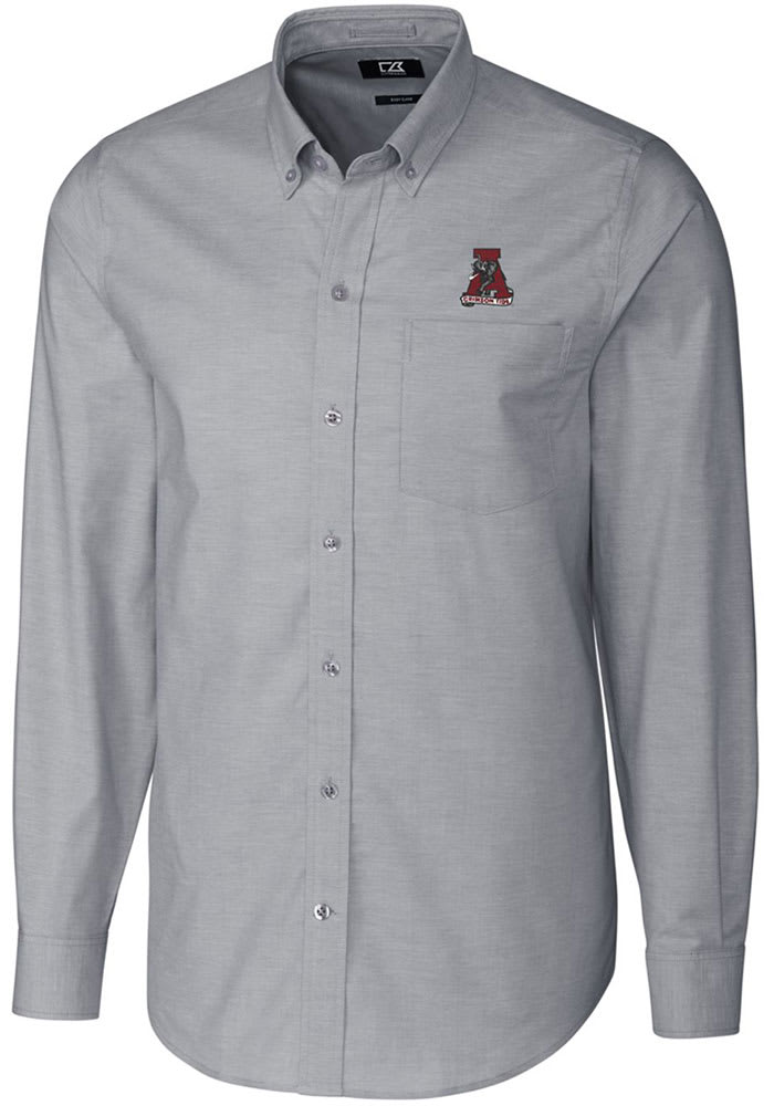 alabama button down dress shirts Tailgater Long Sleeve Bama Crimson / large Shirt By Snaps Clothing 34% polyester Cutter & Buck Alabama Crimson