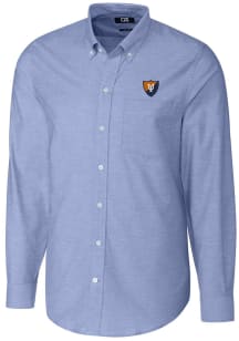 Cutter and Buck Illinois Fighting Illini Mens Blue Stretch Oxford Big and Tall Dress Shirt