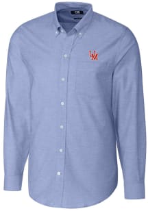 Cutter and Buck Ole Miss Rebels Mens Blue Stretch Oxford Big and Tall Dress Shirt
