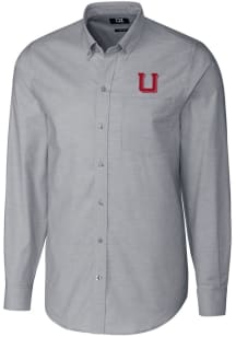 Cutter and Buck Utah Utes Mens Charcoal Stretch Oxford Big and Tall Dress Shirt