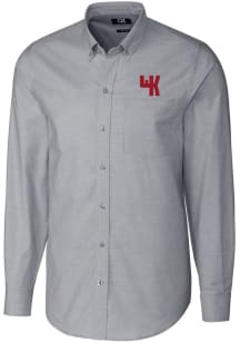 Cutter and Buck Western Kentucky Hilltoppers Mens Charcoal Stretch Oxford Big and Tall Dress Shi..