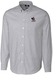 Cutter and Buck Delaware Fightin' Blue Hens Mens Charcoal Stretch Oxford Stripe Big and Tall Dre..