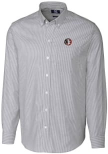 Cutter and Buck Florida State Seminoles Mens Charcoal Stretch Oxford Stripe Big and Tall Dress S..
