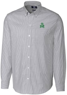 Cutter and Buck Marshall Thundering Herd Mens Charcoal Stretch Oxford Stripe Big and Tall Dress ..