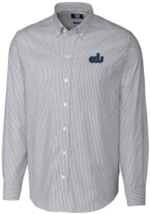 Cutter and Buck Old Dominion Monarchs Mens Charcoal Stretch Oxford Stripe Big and Tall Dress Shi..