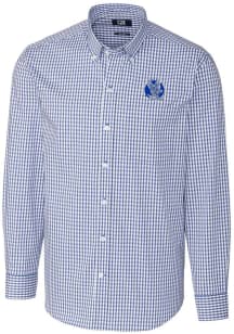 Cutter and Buck Air Force Falcons Mens Blue Easy Care Stretch Gingham Big and Tall Dress Shirt