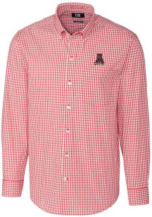 Cutter and Buck Alabama Crimson Tide Mens Red Easy Care Stretch Gingham Big and Tall Dress Shirt